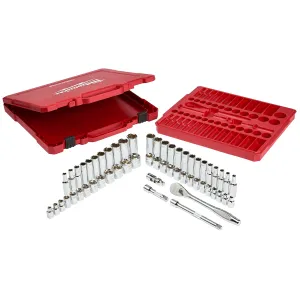 3/8” Drive 56 Pc. Ratchet & Socket Set - SAE & Metric