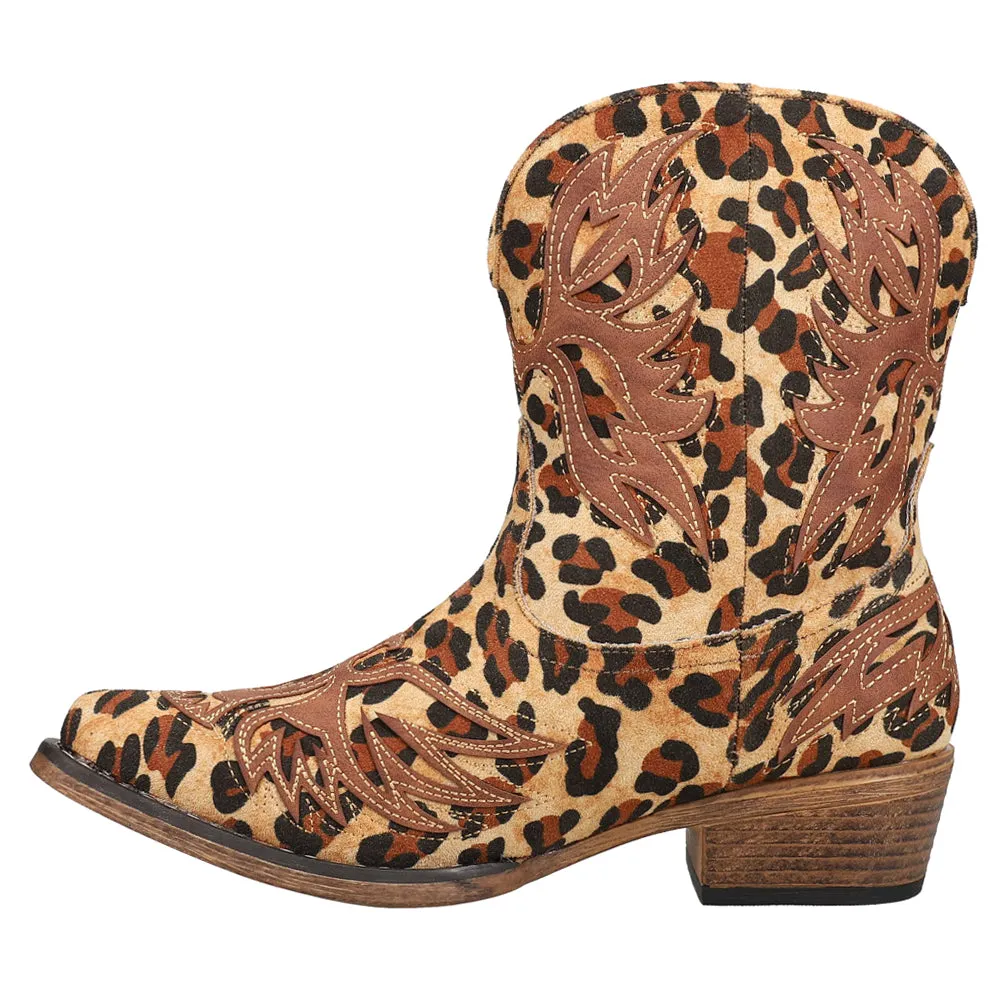 Amelia Leopard Snip Toe Cowboy Booties