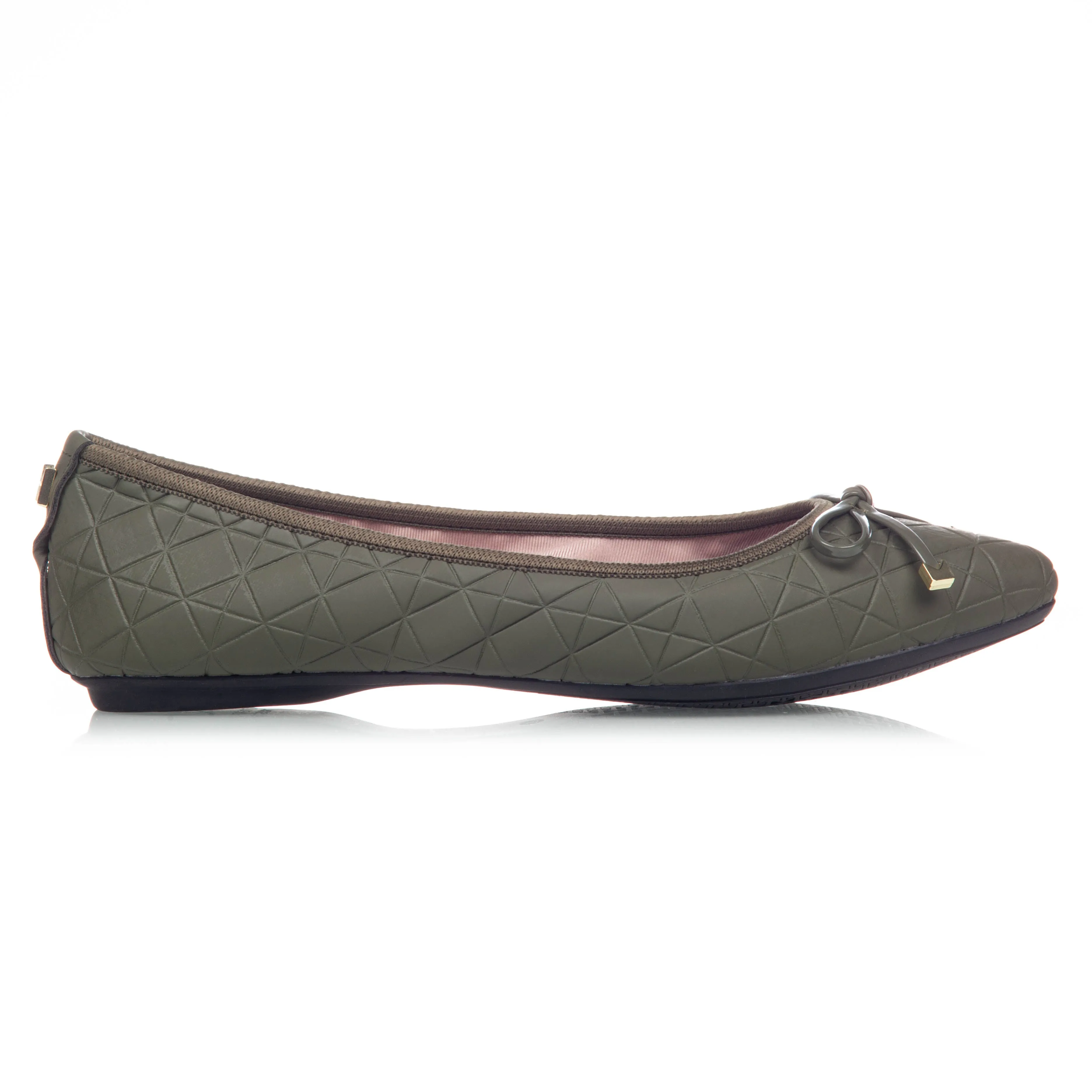 ANNIE Ballet Flat Shoes - Olive Rubber