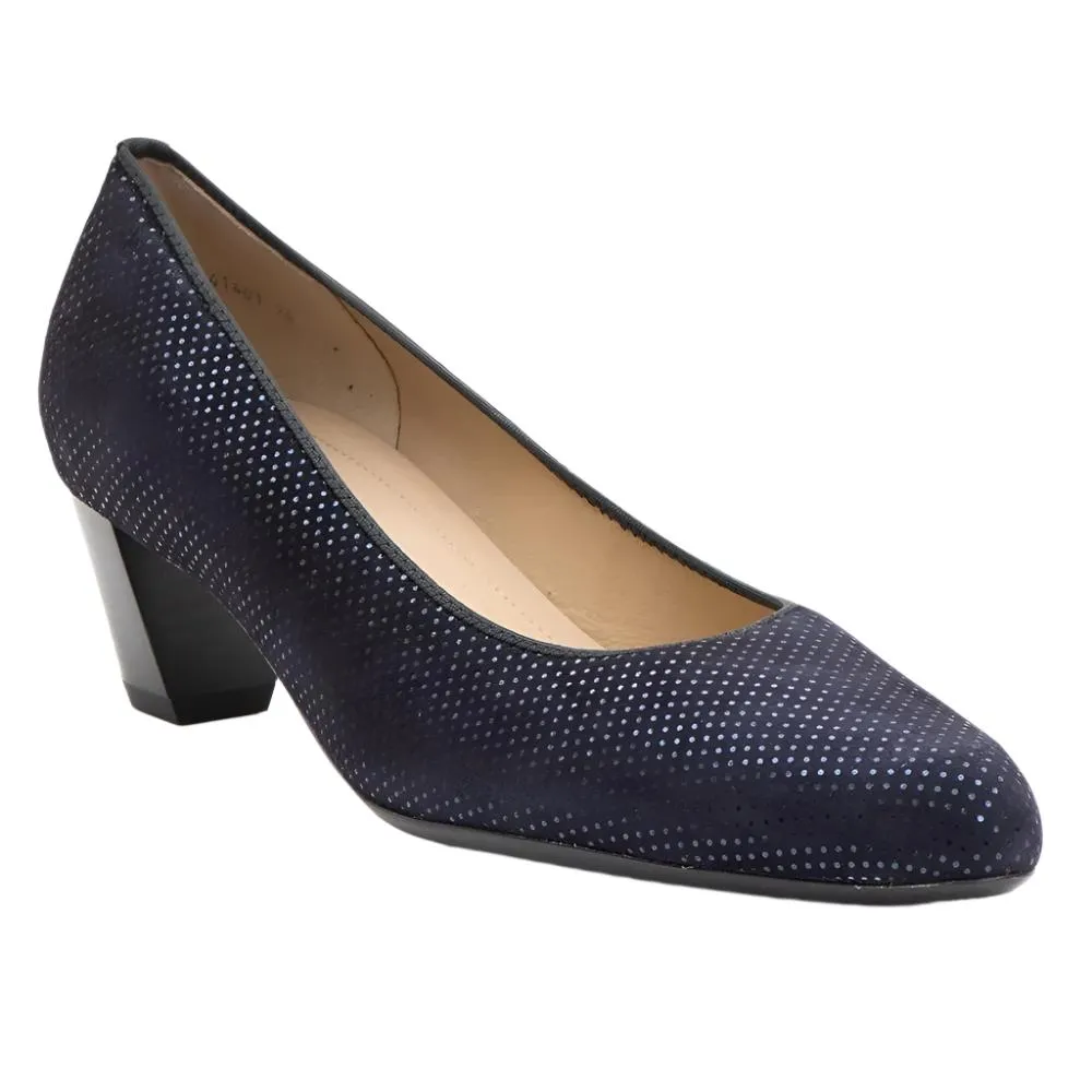 Ara Women's Kelly/Knokke Pump Mid Heel Midnight Blue Puntikid