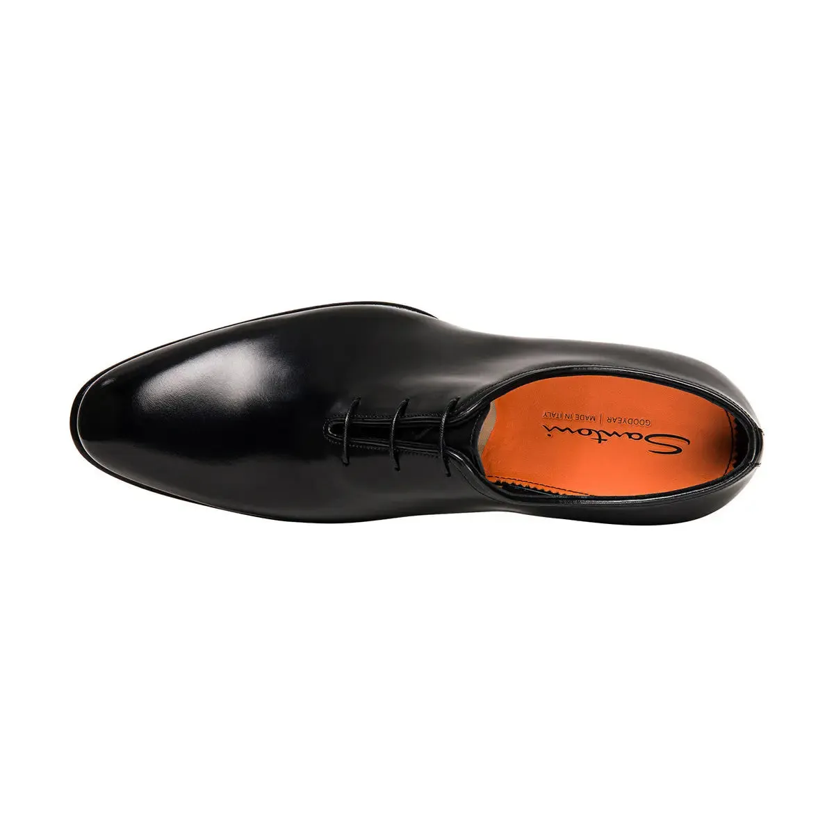 Black Polished Leather Oxford Shoe