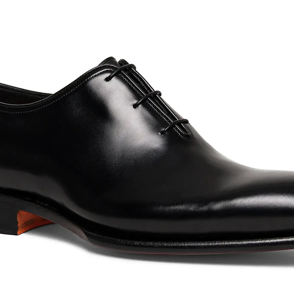 Black Polished Leather Oxford Shoe