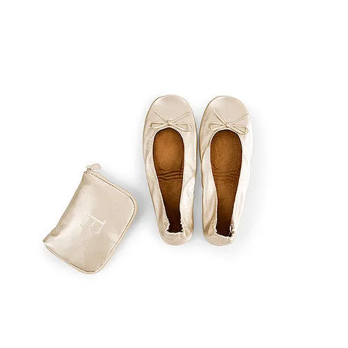 Bride and Bridesmaid's Pocket Shoes with Personalized Bag