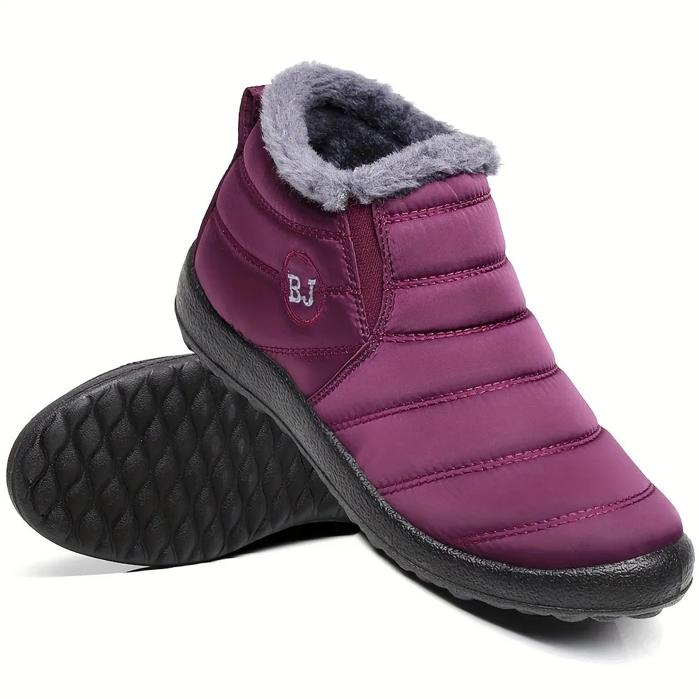 Cozy Winter Chic Womens Solid Color Snow Boots