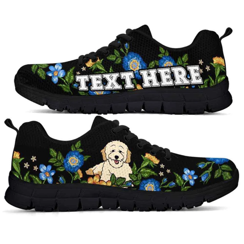 Custom Name Poodle Sneaker, Poodle Colorful Floral Flower Dog Lovers Sneakers Gym Running Shoes, Best Running Shoes