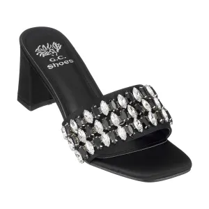 Drais Black Heeled Sandals