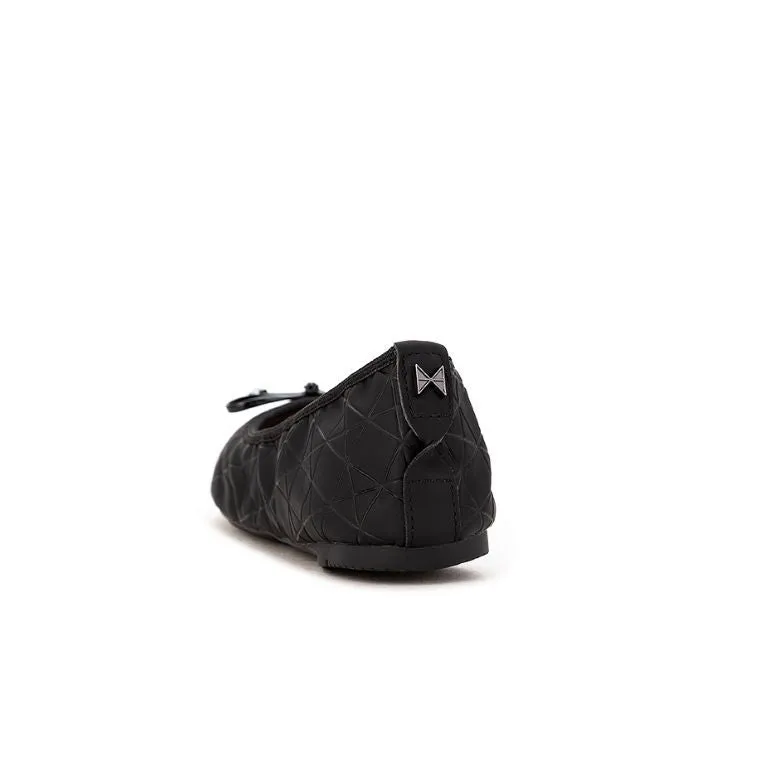 FRANKIE Ballet Flat Shoes - Black Rubber