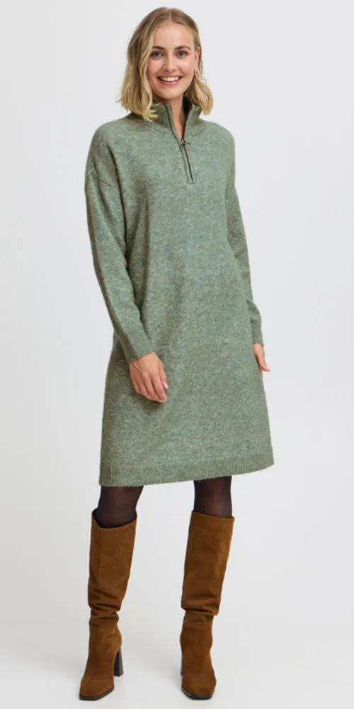 Fransa Half Zip Sweater Dress