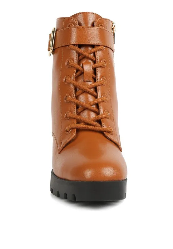 Grahams Faux Leather Lace Up Boots