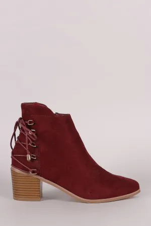 Liliana Suede Back Lace-Up Chunky Heeled Ankle Boots