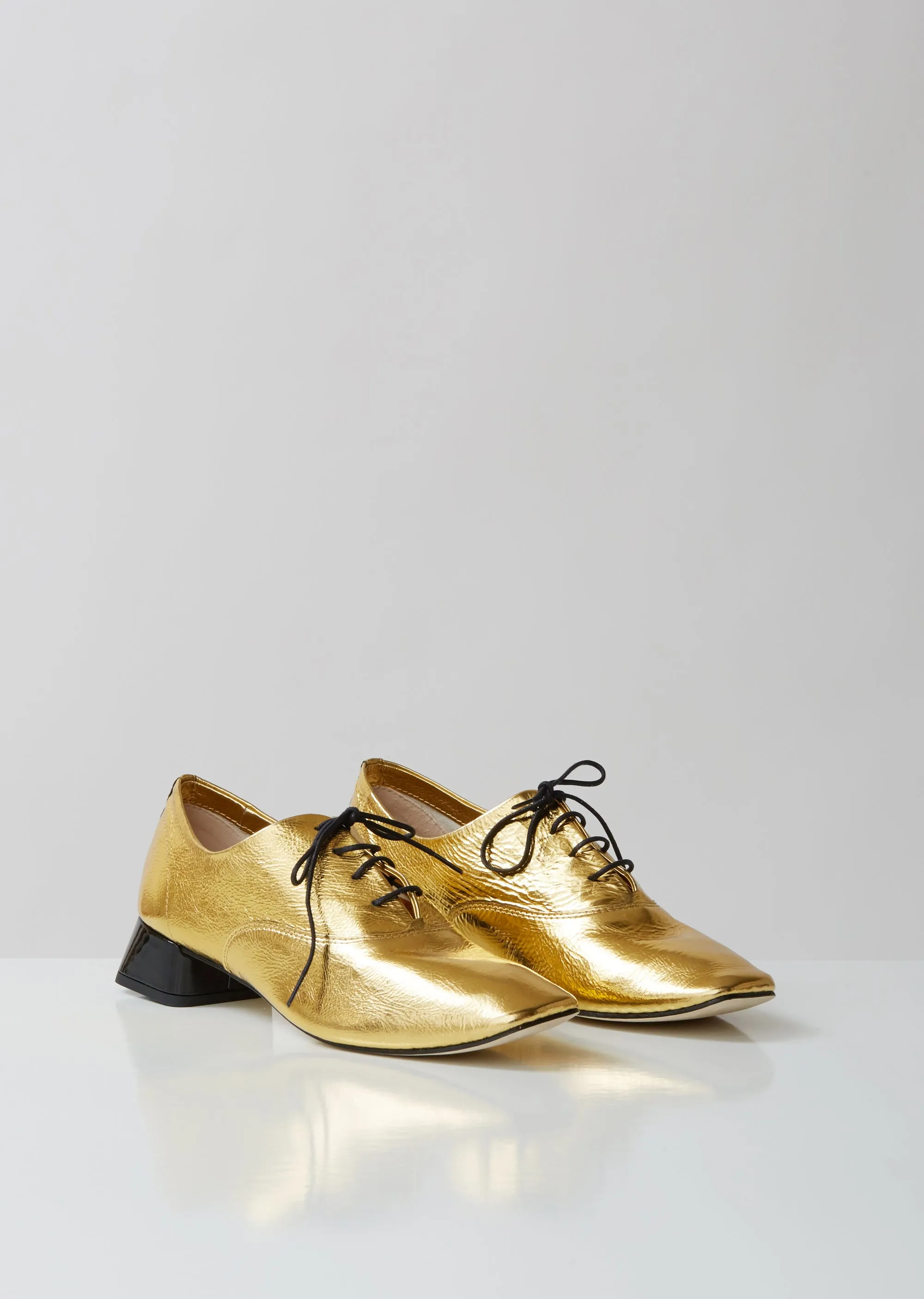 Mark Lace up Gold   Patent heel