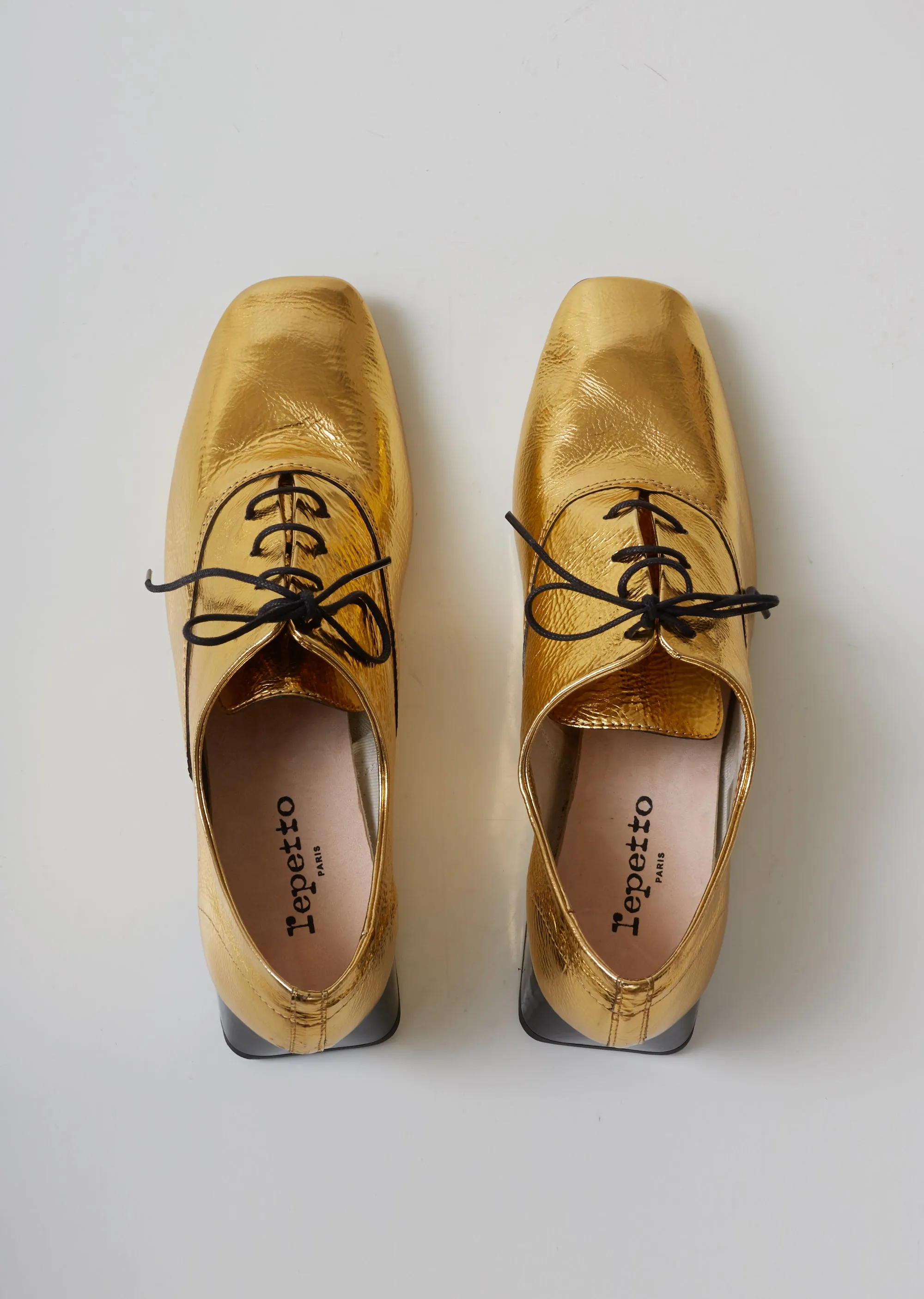 Mark Lace up Gold   Patent heel