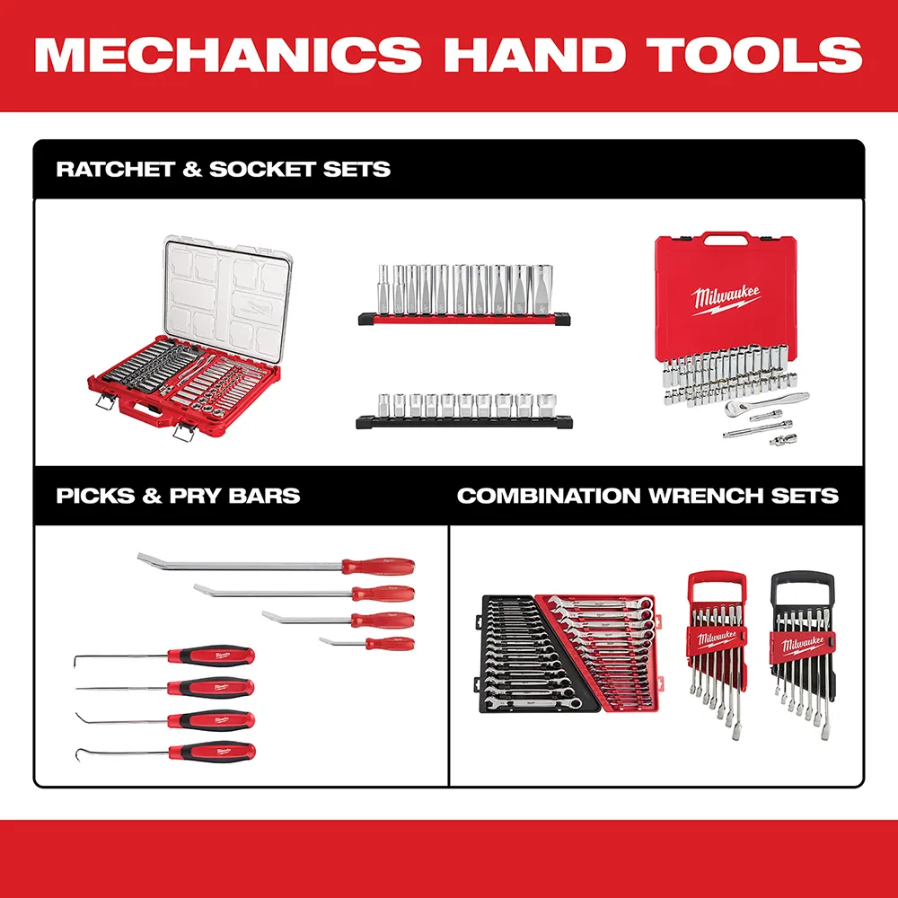 Milwaukee 1/4" Sae/Metric Drive Ratchet and Socket Set 50 Pc