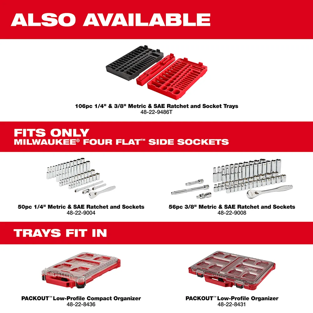 Milwaukee 1/4" Sae/Metric Drive Ratchet and Socket Set 50 Pc