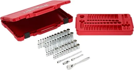 Milwaukee 1/4" Sae/Metric Drive Ratchet and Socket Set 50 Pc