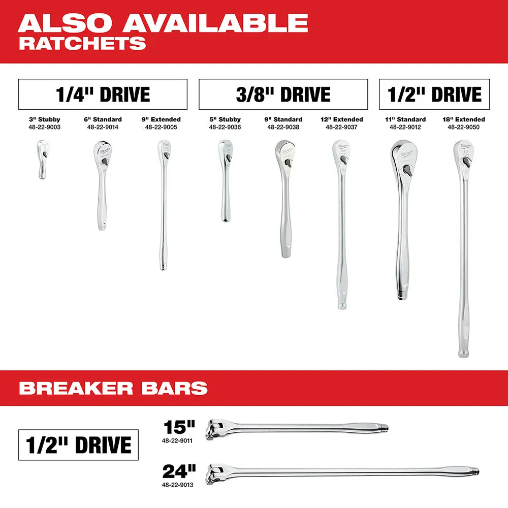 Milwaukee 48-22-9008 3/8" Drive 56 Piece Ratchet & Socket Set - SAE & Metric