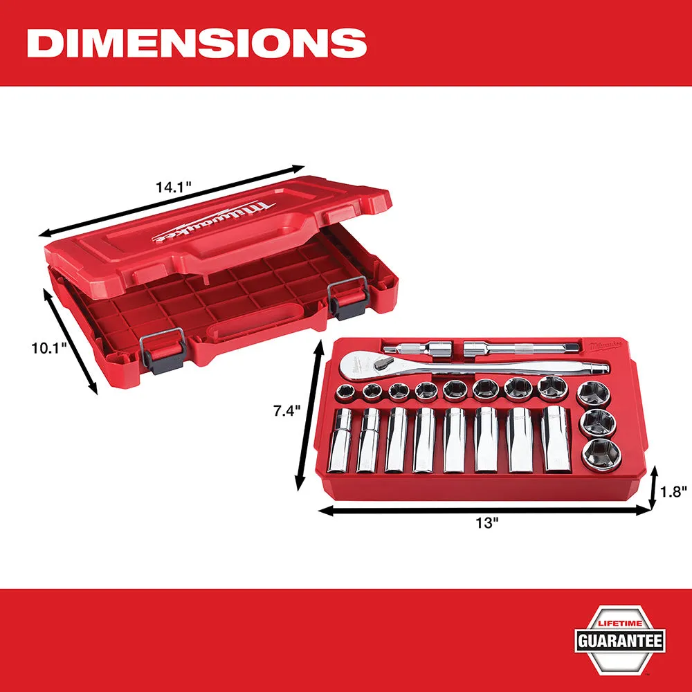 Milwaukee 48-22-9410 22 pc 1/2" Socket Wrench Set – SAE