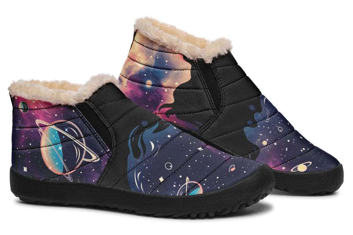 Nebula Winter Sneakers - Warm & Easy Slip-On Shoes Lined with Vegan Wool with Anti-Slip Soles