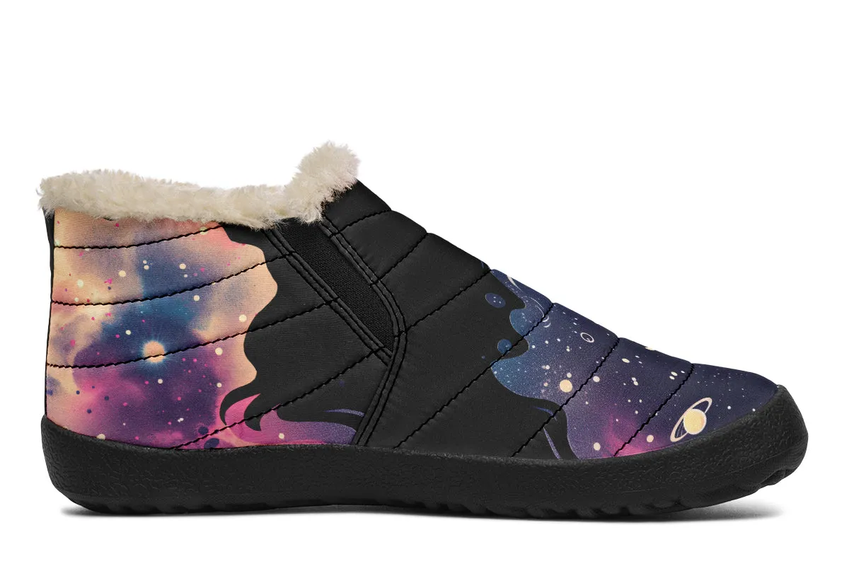 Nebula Winter Sneakers - Warm & Easy Slip-On Shoes Lined with Vegan Wool with Anti-Slip Soles