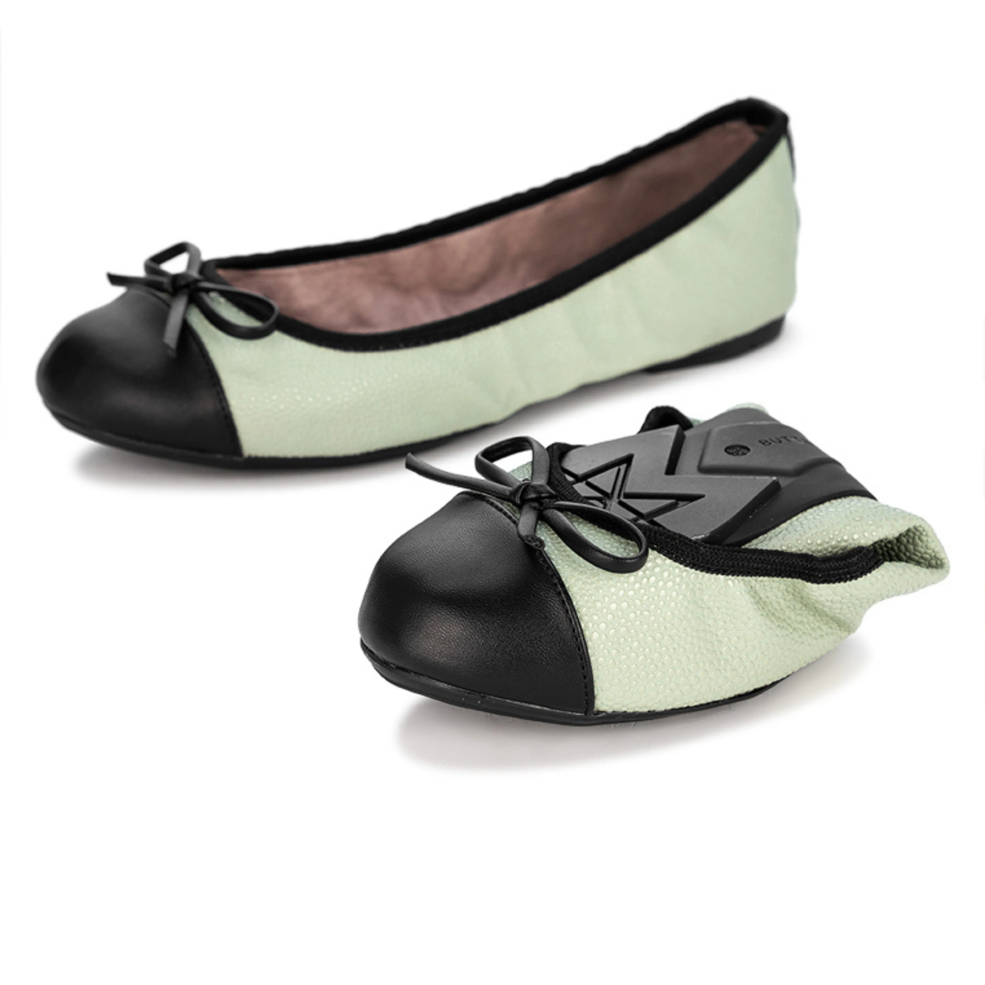 OLIVIA Ballet Flat Shoes - Sage Bubbles