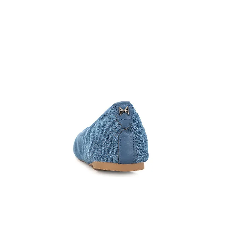 SOPHIA Ballet Flat Shoes - Blue Denim