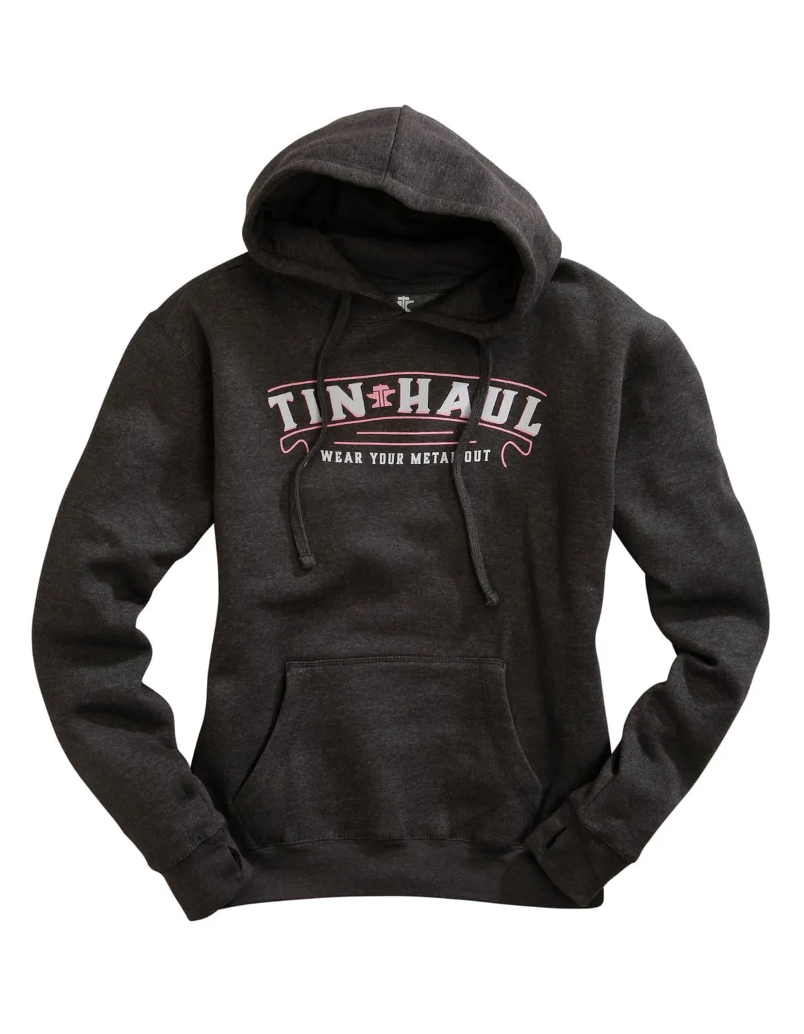 Tin Haul Womens Banner Print Grey Cotton Blend Hoodie