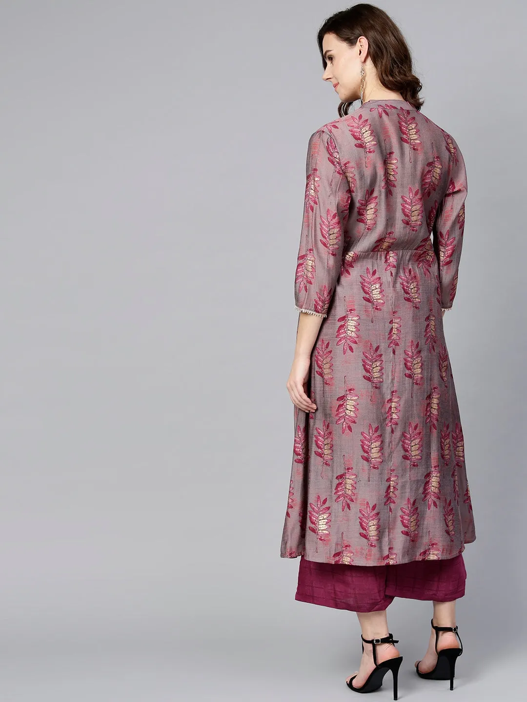 Women Pink Printed Kurta Set