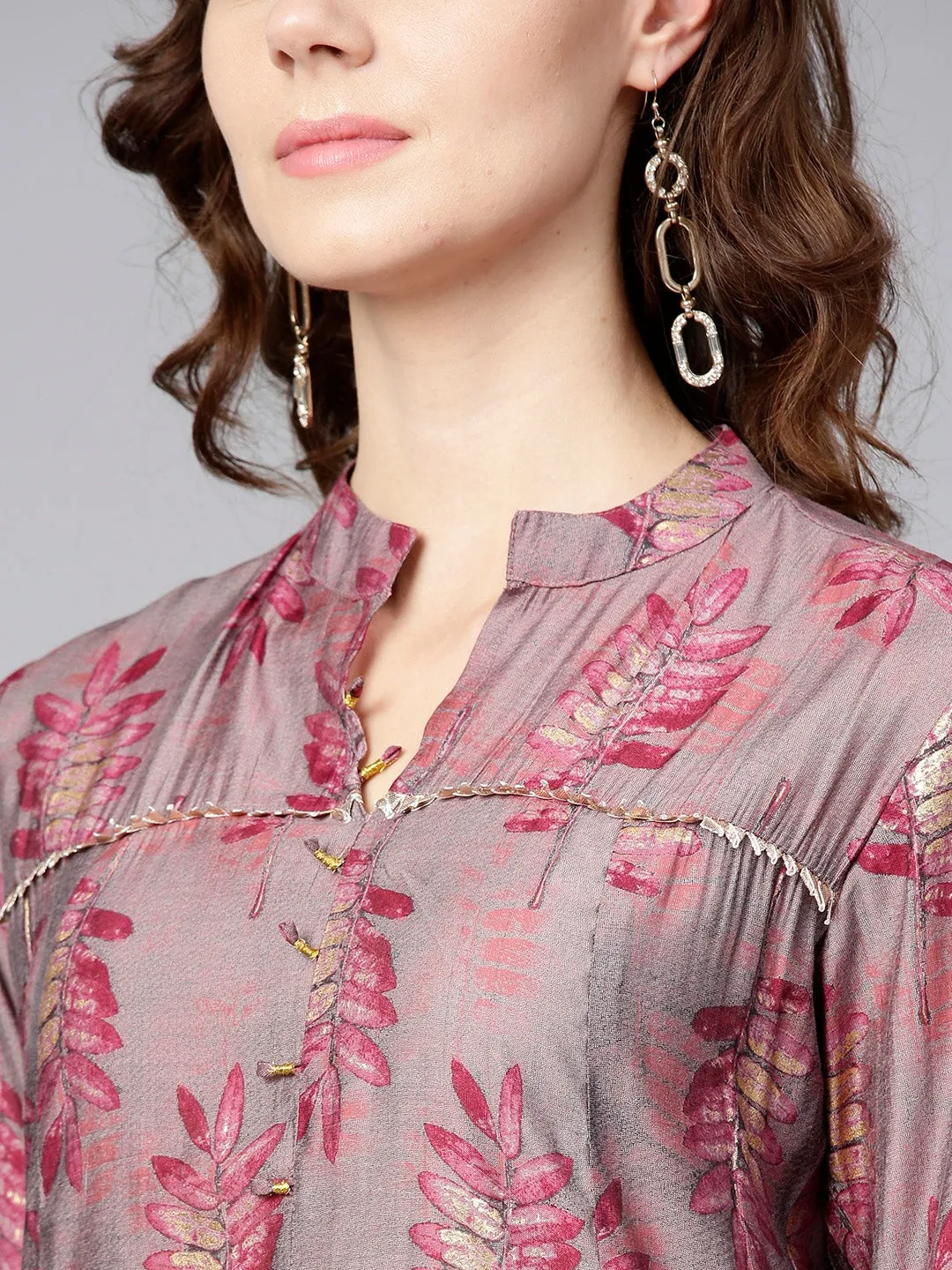 Women Pink Printed Kurta Set