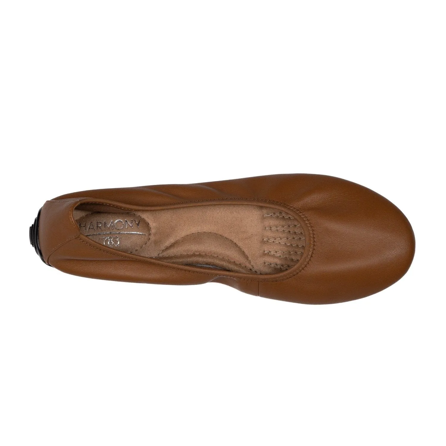 Women's Cognac Leather Ballet Flat